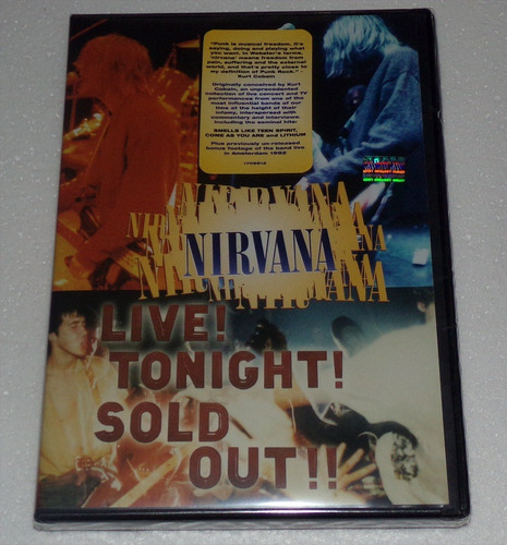 Nirvana Live! Tonight! Sold Out! Dvd Sellado / Kktus