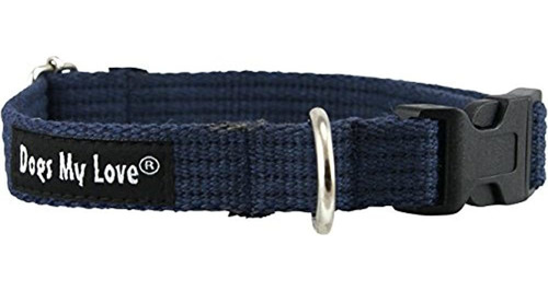 Tela De Algodon Ajustable Collar De Perro 4 Tamaños Azul