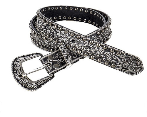 Cinturón Vintage Con Remaches En Relieve For Mujer, Cinturó