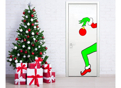 Decoración Navidad Adorno Vinil Adherible Grinch 