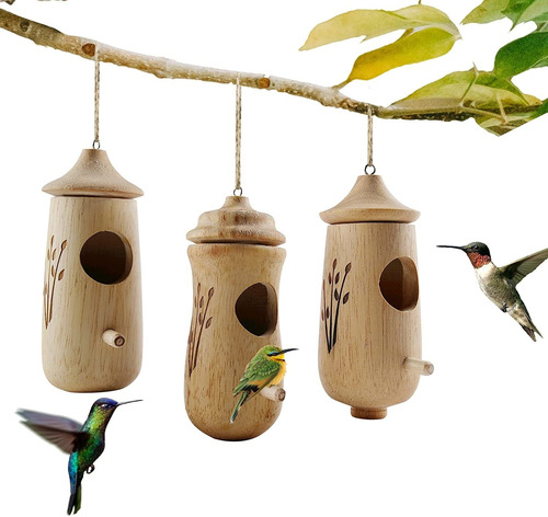 3pcs Hummingbird House Colibrí Columpio Nido De Colibrí