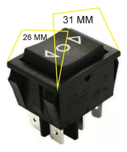 Switch Balancin Momentaneo Doble Posicion Push 6 Pin 3 Pasos Negro