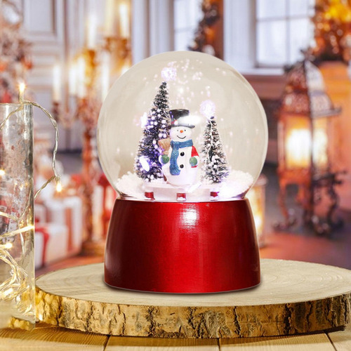 Bola De Nieve Musical Navideña Con Luz De Noche Para La