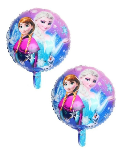 2 Globos Frozen Elsa Ana Y Olaf Copos De Nieve Plata