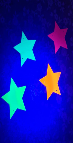 4x Sets Estrellas Deco Fiesta Fluor Neón. Guirnalda, Tiktok
