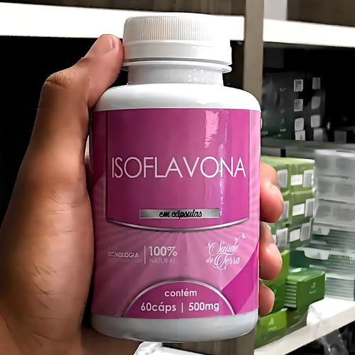Isoflavona Estrogênio Natural Suplemento 60 Cápsulas 500mg Sabor S/s