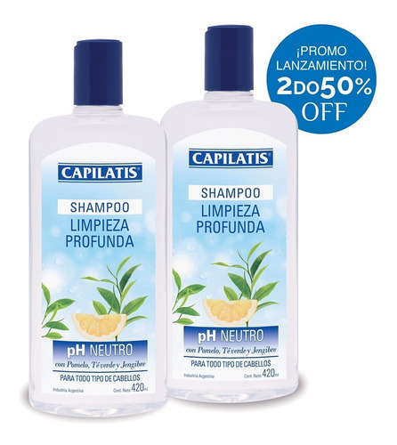 Imagen 1 de 5 de Shampoo Capilatis Limpieza Profunda -ph Neutro- Promo!
