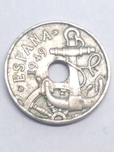 Moneda España 50 Céntimos Ancla Año 1949 Envio $60