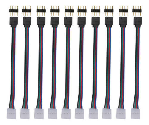 Cable Conector Pcb Macho Hembra Q Para Rgb 5050 3528 Led Str