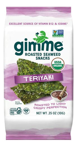 Gimme Snacks | Algas Marinas Tostadas Organicas | Teriyaki |