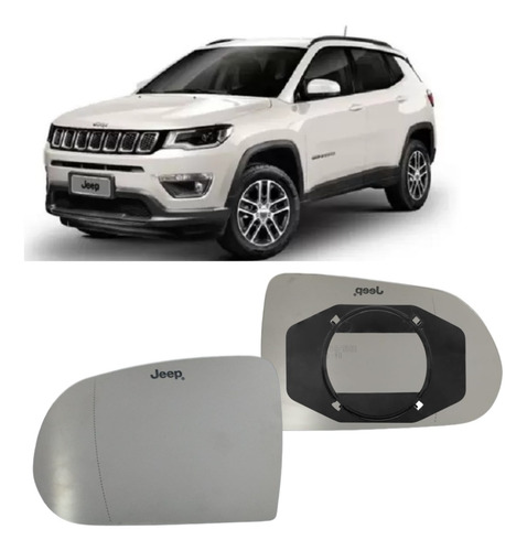 Lente Com Base Retrovisor Compass 17 18 19 20 21 22 23