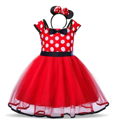 Vestido De Fiesta De Princesa A Lunares Con Tutú Para Niñas