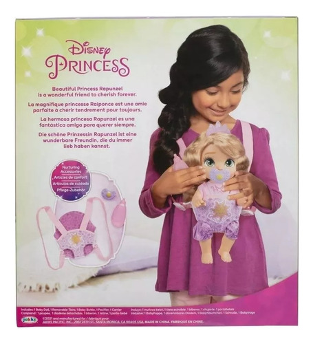 Muñeca Disney Bebé Rapunzel Y Portabebés