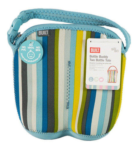 Portabiberón Doble Built Stripe Azul Ref. Bby-bbd2-bys