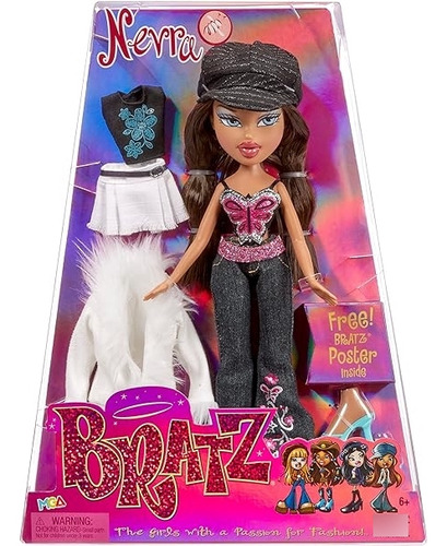 Bratz Muñeca De Moda Original Nevra Con 2 Trajes Y Póster