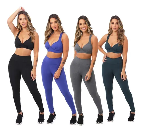 Conjunto Fitness Academia Feminino Calça Legging e Top Conjunto Academia  Legging Academia Roupa Academia Academia Roupa Feminino Moda Fitness  Conjunto Yoga