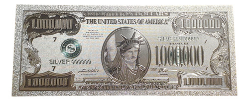 Billete Coleccionable 1 Millon Dolares Detalle Color Plata