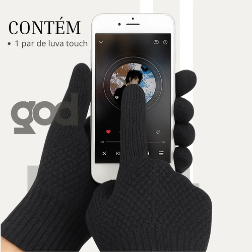 Kit Inverno Touca Gorro Com Cachecol Luva E Meia Térmica