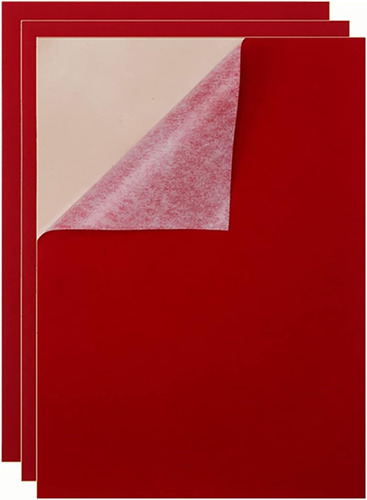 Hoja De Fieltro Autoadhesivo Rojo A4 Tamaño 21cm X 30cm