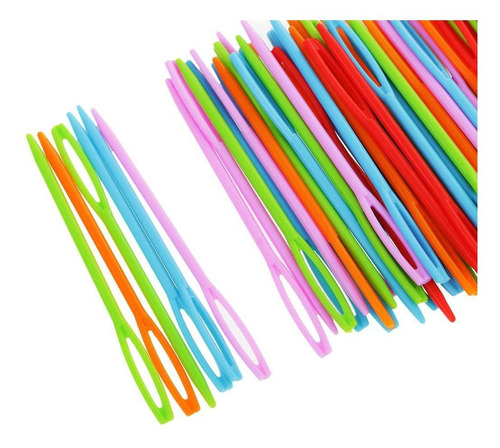 5x100pcs Agujas De Coser De Plástico Para Niños Lana Tejer