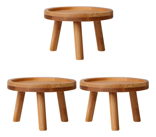 3 Soportes De Madera Para Plantas, Base Para Macetas, Tabure