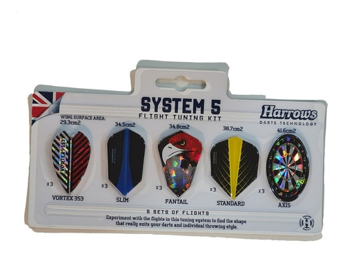 HARROWS System 5 Flight System-5 Assorted Design dart flights-FREE UK POSTAGE 