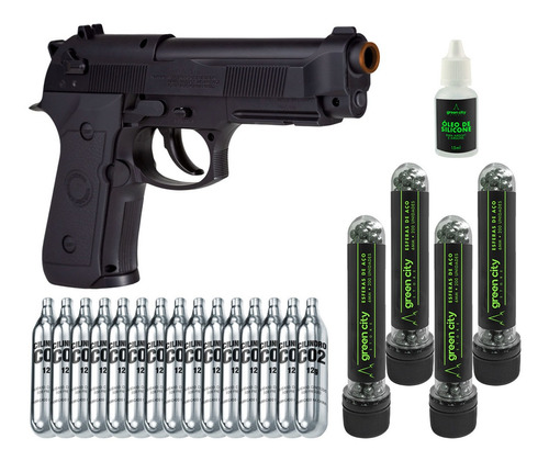 Pistola 6.0mm Co2 Rossi M9 + 800 Esferas Aço + 15 Co2 + Óleo