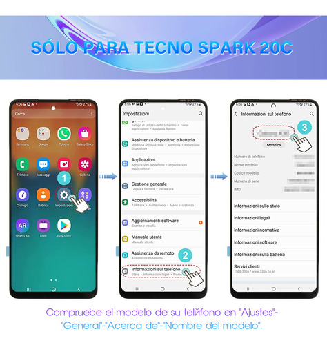 Para Tecno Spark 20c Bg7 Pantalla Táctil Lcd