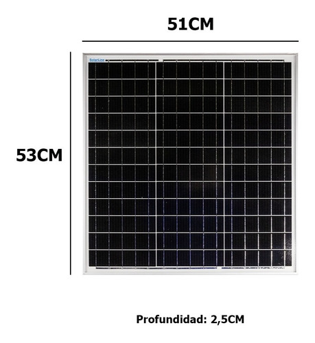 Panel Solar Monocristalino 50w 50 Watts 50wp Fotovoltaico