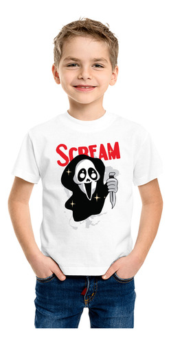 Playera Halloween Scream Diseño 73 Playeras Beloma