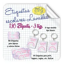 Comprar 130 Etiquetas Escolares Lavables + 3 Identificadores Mochila