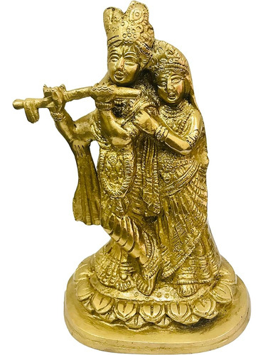 Gavya Brass Radha Krishna Estatua Janmashtami Ídolo Hindú La