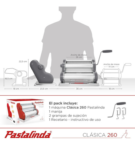 Imagen 8 de 9 de Pastalinda Máquina Clásica 260 Gris