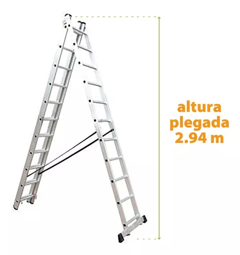 Escalera de Aluminio Extensible 3 x 11 Peldaños