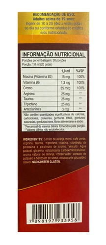 Kit 5 X Laranja Moro Com Café Verde Arginina Taurina Niacina