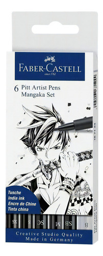 Marcadores Pitt Artist Mangaka Set X 6 Faber Castell