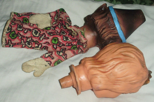 1una Antigua Cabeza Titere Brujo O Princesa Goma