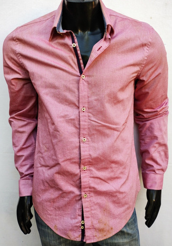 Camisa Zara Talle M Nueva Sin Etiqueta Rosa Oscuro 