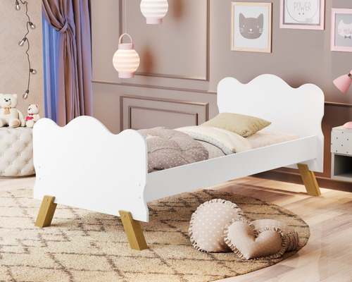 Cama infantil VJ Móveis Mini cama Agel cuna color blanco fabricada en mdf/mdp