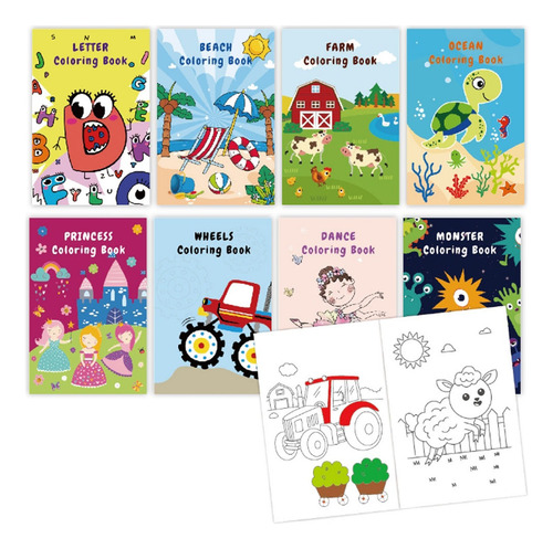 Libro Para Colorear De 8 Dibujos Carta
