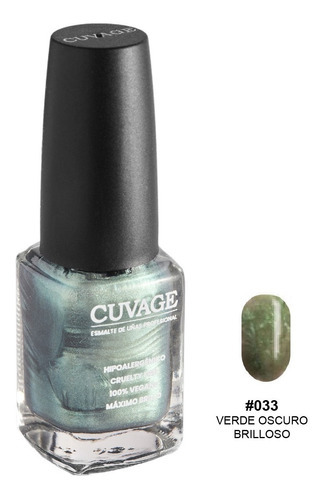 Imagen 1 de 3 de Esmaltes De Uñas Tradicional Sin Tacc Cuvage Pro Keratine Color #032 - Verde oscuro brilloso