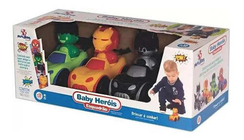 Kit Carrinhos Esquadrão Baby Heróis Merco Toys