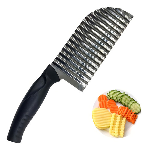 Cuchillo Ondulado De Acero Inoxidable Para Cortar Patatas Y