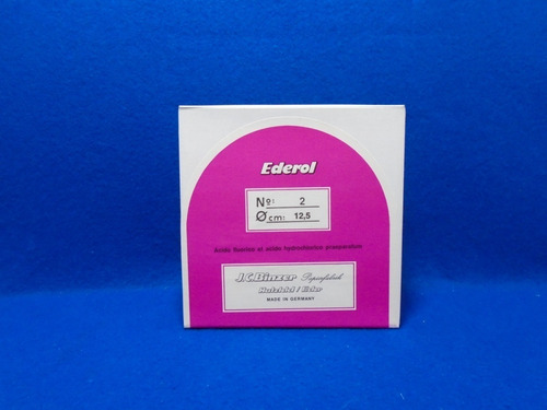 Papel Filtro Cuantitativo Ederol No. 2, Diam. 12.5 Cm 7 Um