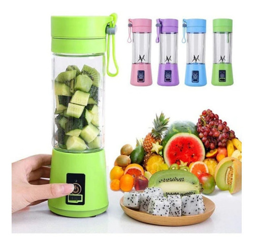 Licuadora portátil Laro 4 aspas ZXY02 380 mL verde con vaso de acrílico - Incluye 1 accesorios