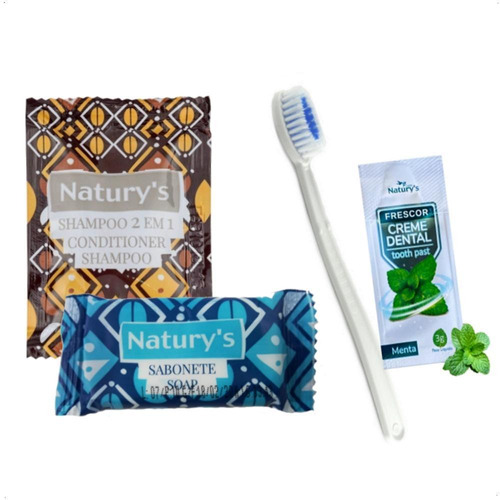 100 Sabonete Shampoo 2x1 Escova Creme Dental Hotel Motel Kit