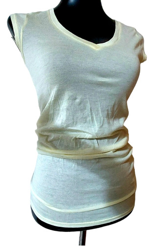 Polera Color Mantequilla Talla S Importada Usa Marca Dkny 