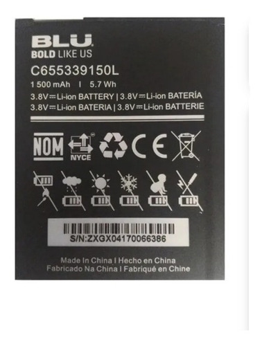 Bateria Pila Blu Vivo 5 Mini C655339150l 1500mah Tienda