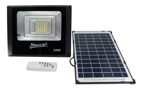 Reflector Led C/panel Solar 50w Mavrik 8029 Color de la carcasa Negro Color de la luz Blanco