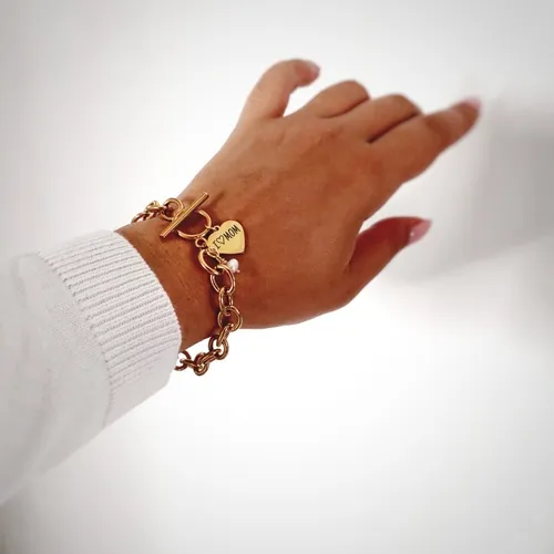 comprar Pulsera Con Corazón Grabado Personalizado 